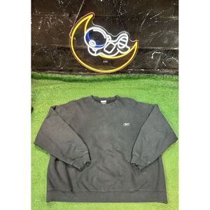 Vintage 90s Reebok Essentials Black Embroidered Sweatshirt Crewneck Size XXL 2XL